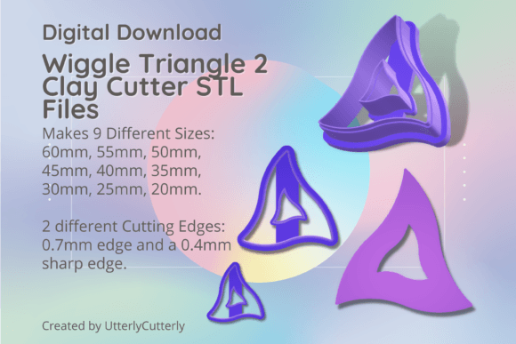 Wiggle Triangle 2 Clay Cutter: Mid-Cent STL Files